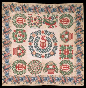 Couverture en appliqué Odd Fellows Album, vers 1850 - Mary Ann McCue